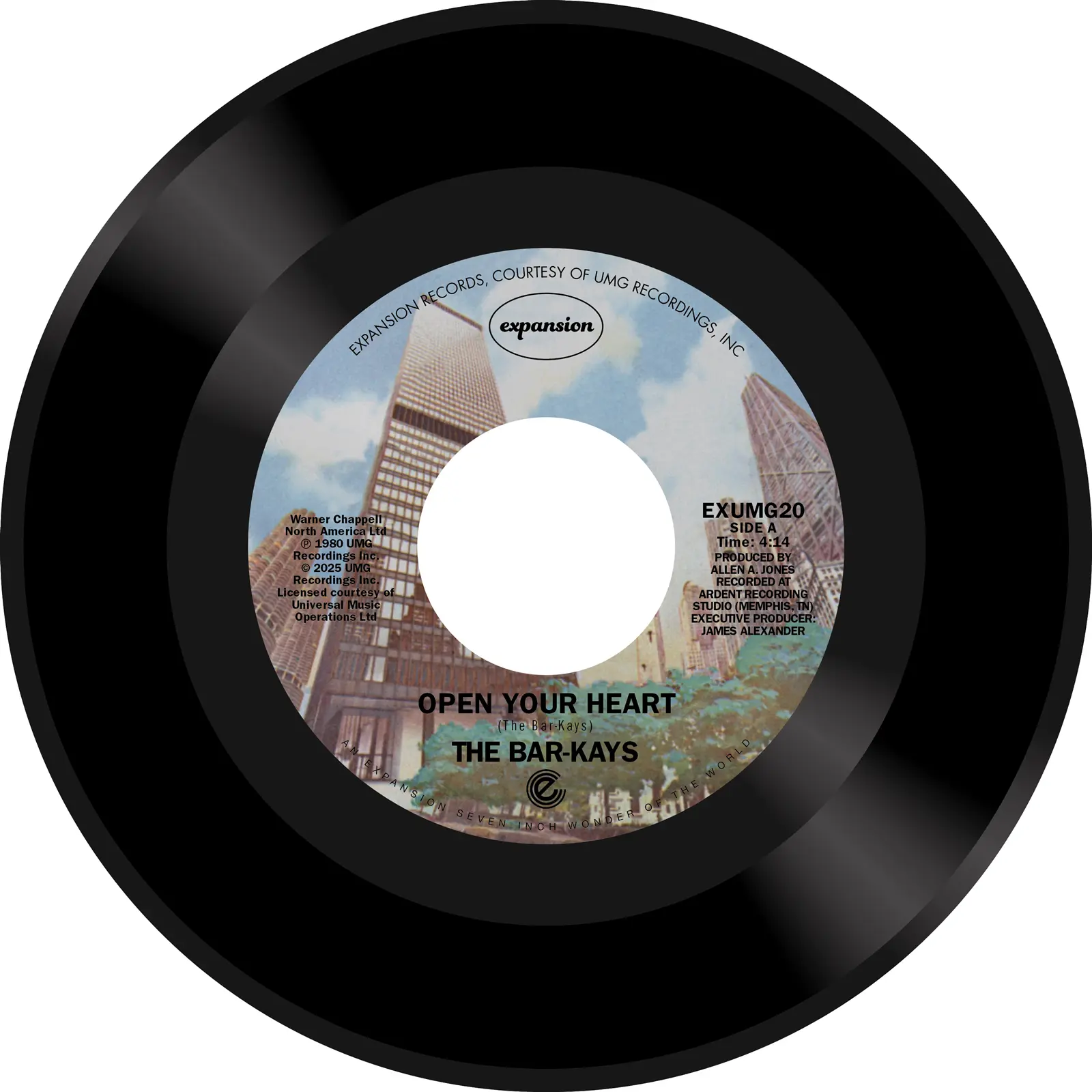 The Bar-Kays - Open Your Heart. 7 inch single vinyl record (45rpm). Limited Edition.