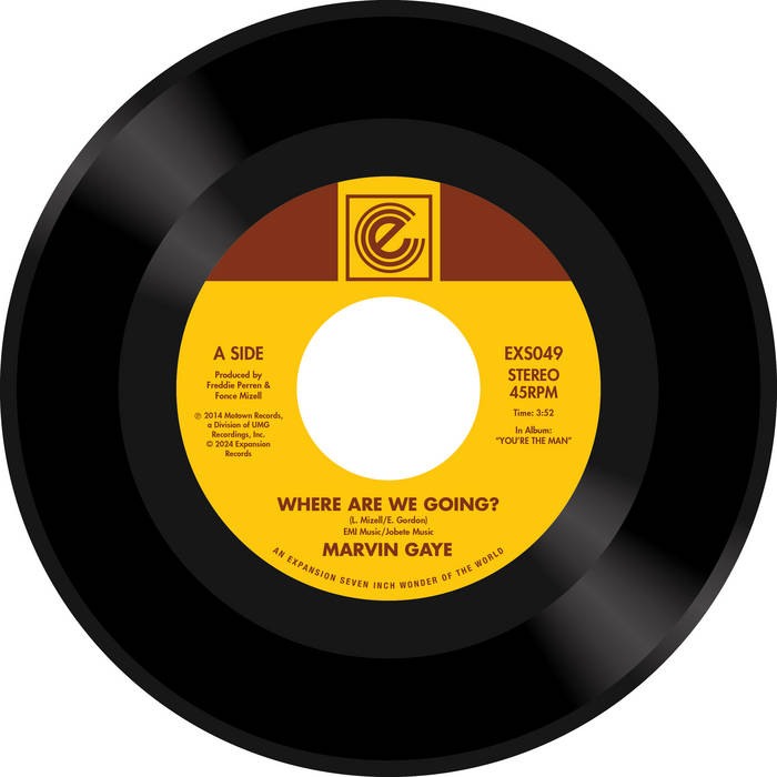 Marvin Gaye - A: Where Are We Going. (3:51). B: Woman Of The world. (3:29). 7" vinyl single record. 45 rpm