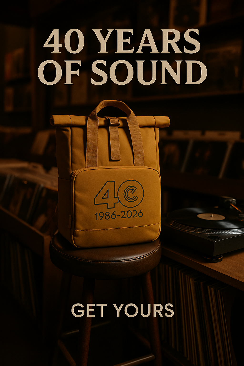 Expansion Records Back Pack. 14L recycled roll top closing bag. Limited Edition.