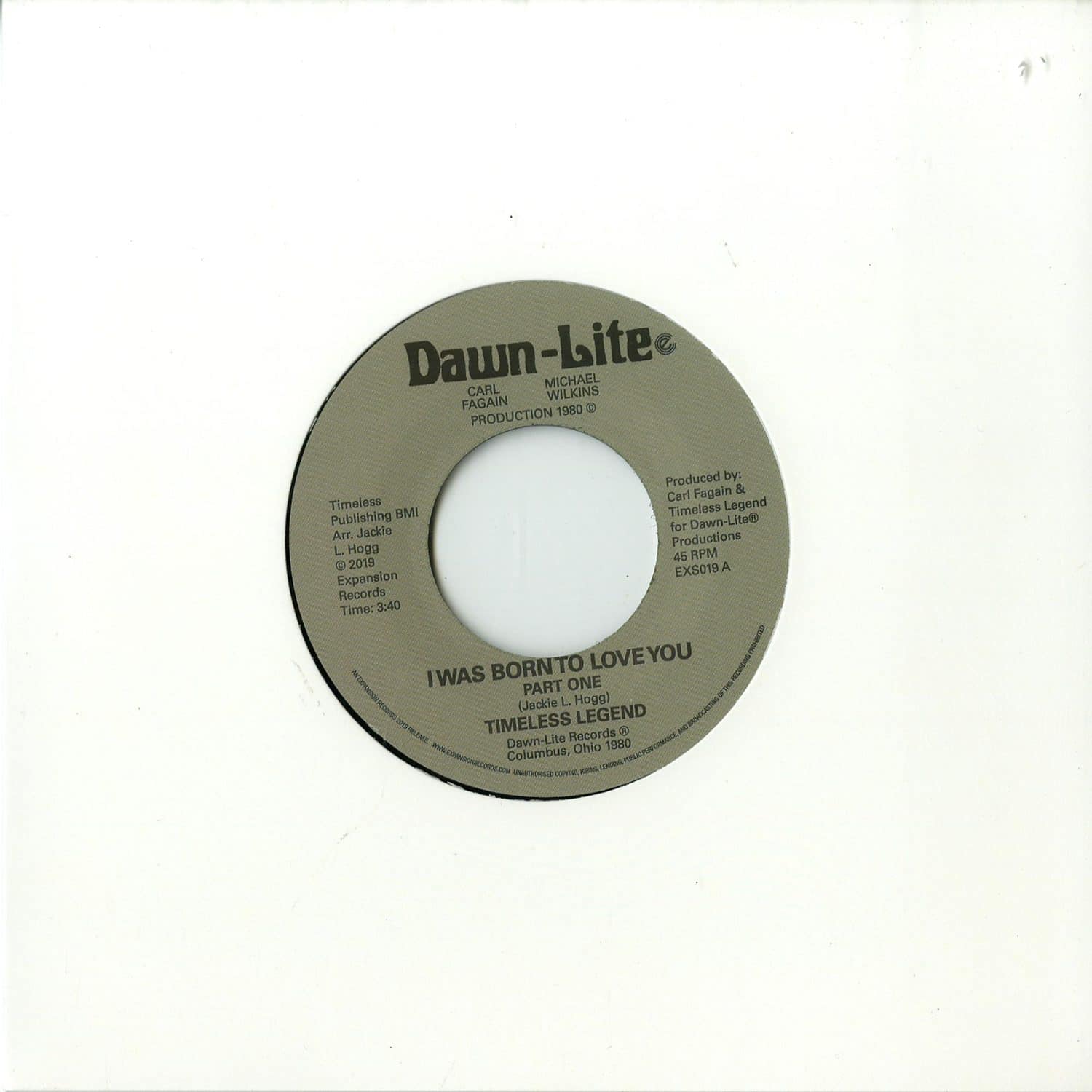 Expansion I Was Born To Love You - Timeless Legend (Parts 1 & 2). 7 inch vinyl single record. 0